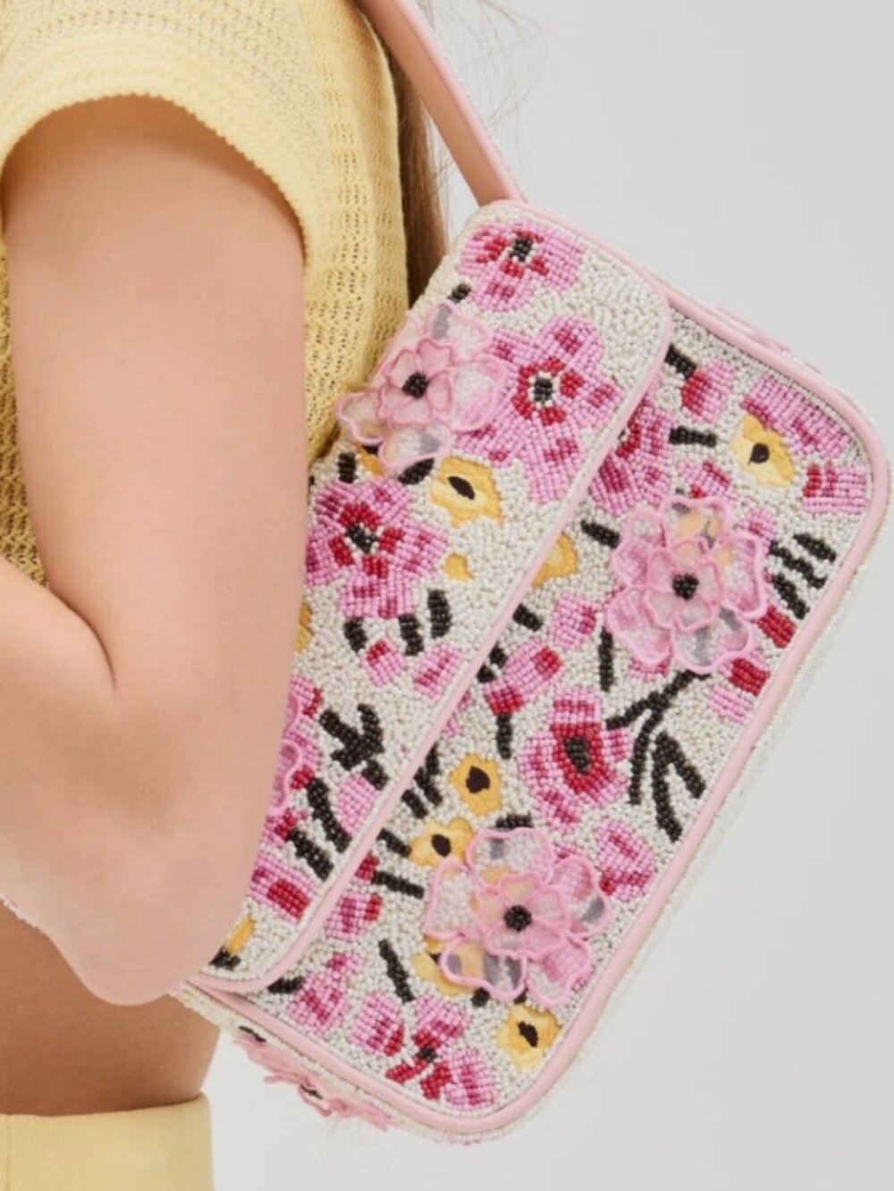 STAUD TOMMY BEADED BLOSSOM FLORAL TAPESTRY Shoulder Bag MSRP$395 Artistic & Chic - Picture 4 of 16